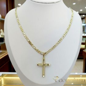   GOLDFILLED Υποαλλεργικό Κολιέ 45cm/4mm +Μενταγιόν 14K χρώμα