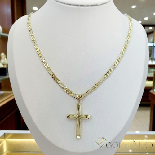 GOLDFILLED Υποαλλεργικό Κολιέ 45cm/4mm +Μενταγιόν 14K χρώμα