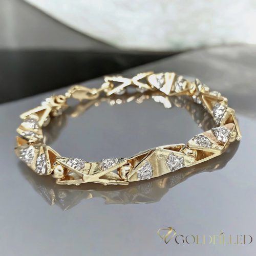 GOLDFILLED Υποαλλεργικό Βραχιόλι 24cm /11mm πολύχρωμο χρώμα