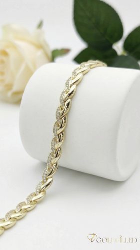 GOLDFILLED Υποαλλεργικό Βραχιόλι 19 cm/7mm 14K χρώματος