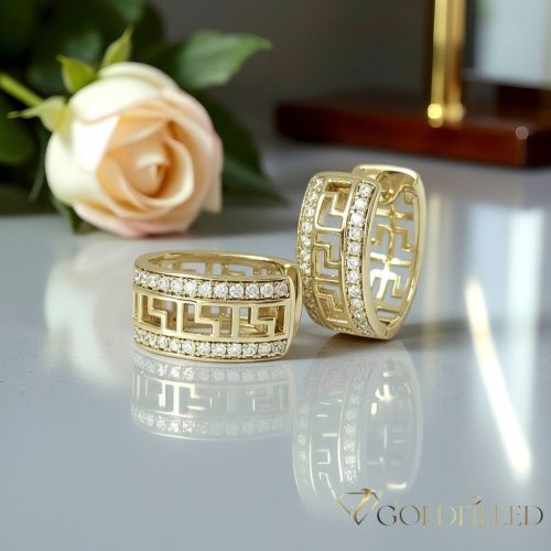 GOLDFILLED Υποαλλεργικό Σκουλαρίκια 19mm 14K χρώμα