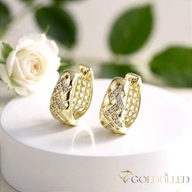  GOLDFILLED Υποαλλεργικό Σκουλαρίκια 17 mm 14K χρώμα