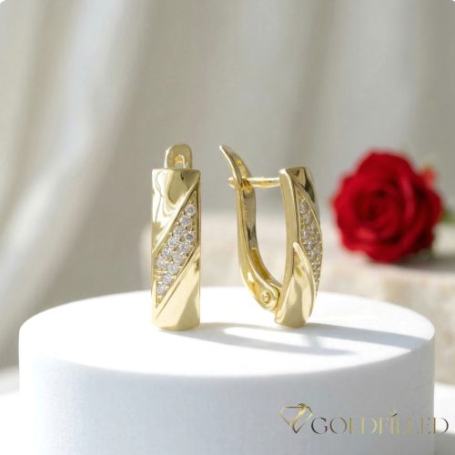 GOLDFILLED Υποαλλεργικό Σκουλαρίκια 17 mm 14K χρώμα