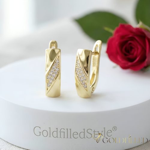 GOLDFILLED Υποαλλεργικό Σκουλαρίκια 17 mm 14K χρώμα