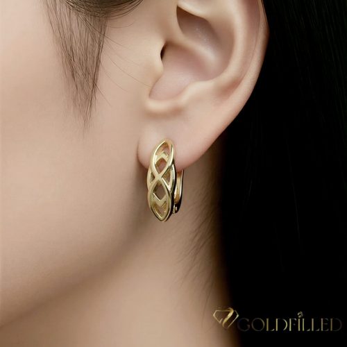 GOLDFILLED Υποαλλεργικό Σκουλαρίκια 19mm 14K χρώμα