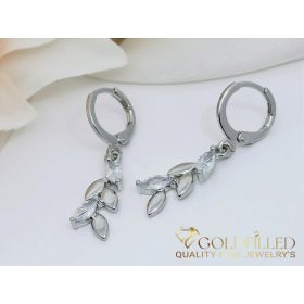   GOLDFILLED Υποαλλεργικό Φύλλα Σκουλαρίκια 35mm ρόδιο χρώμα 14K χρώμα