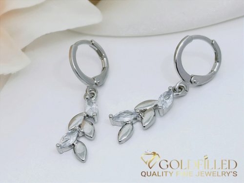 GOLDFILLED Υποαλλεργικό Φύλλα Σκουλαρίκια 35mm ρόδιο χρώμα 14K χρώμα