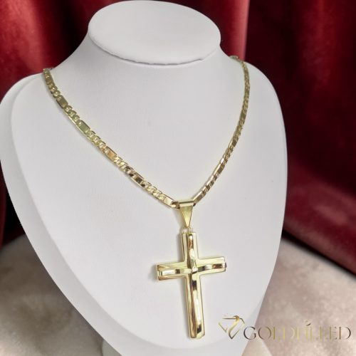 GOLDFILLED Υποαλλεργικό Κολιέ 50cm/4mm +Μενταγιόν 14K χρώμα
