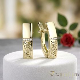   GOLDFILLED Υποαλλεργικό Σκουλαρίκια 18mm 14K χρώμα