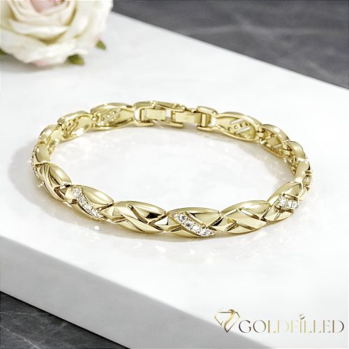GOLDFILLED Υποαλλεργικό Βραχιόλι 19 cm/7mm 14K χρώματος