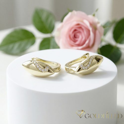GOLDFILLED Υποαλλεργικό Σκουλαρίκια 16mm 14K χρώμα