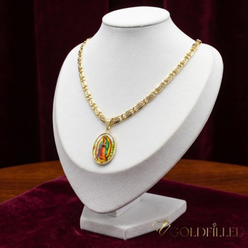 GOLDFILLED Υποαλλεργικό Κολιέ 50cm/5,2mm +Μενταγιόν 14K χρώμα