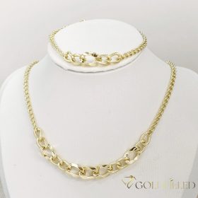   GOLDFILLED Υποαλλεργικό Κολιέ 45cm/3-10mm + Βραχιόλι 17-20cm 14K χρώμα
