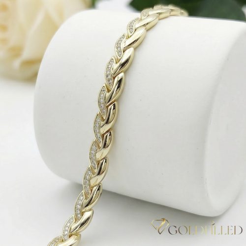 GOLDFILLED Υποαλλεργικό Βραχιόλι 17 cm/7mm 14K χρώματος