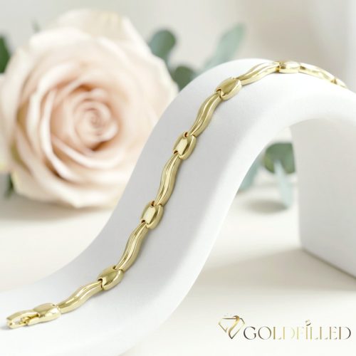 GOLDFILLED Υποαλλεργικό Βραχιόλι 19 cm/7mm 14K χρώματος