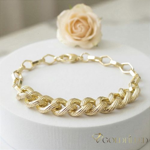 GOLDFILLED Υποαλλεργικό Βραχιόλι 19cm/7-10mm 14K χρώματος