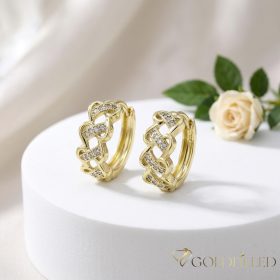   GOLDFILLED Υποαλλεργικό Σκουλαρίκια 15mm 14K χρώμα