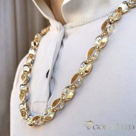   GOLDFILLED Υποαλλεργικό πολυτελές Barakka Κολιέ 60cm μακρύ és 11mm φαρδύ (120g) χρώμα 14K πολύχρωμο