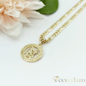   GOLDFILLED Υποαλλεργικό Κολιέ 50cm / 4mm + Υδροχόος Μενταγιόν 14K χρώμα