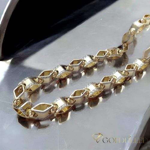 GOLDFILLED Υποαλλεργικό πολυτελές Barakka Κολιέ 70cm μακρύ és 11mm φαρδύ (140g) χρώμα 14K πολύχρωμο