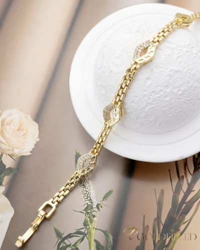 GOLDFILLED Υποαλλεργικό Βραχιόλι 17cm/4-8mm 14K χρώματος