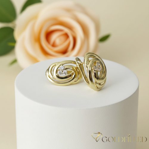 GOLDFILLED Υποαλλεργικό Σκουλαρίκια 18mm 14K χρώμα