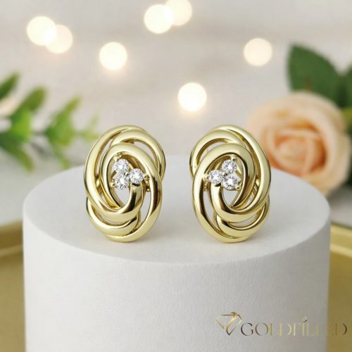 GOLDFILLED Υποαλλεργικό Σκουλαρίκια 18mm 14K χρώμα