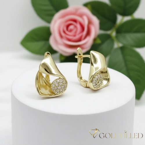 GOLDFILLED Υποαλλεργικό Σκουλαρίκια 17mm 14K χρώμα