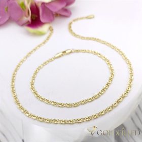   GOLDFILLED Υποαλλεργικό Κολιέ 50cm /3,2mm+ Βραχιόλι 19cm 14K χρώμα