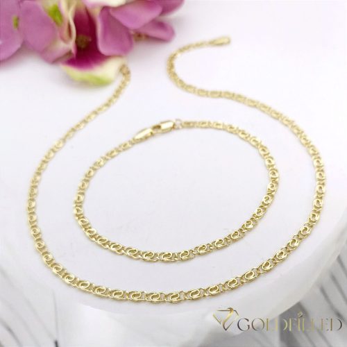 GOLDFILLED Υποαλλεργικό Κολιέ 50cm /3,2mm+ Βραχιόλι 19cm 14K χρώμα