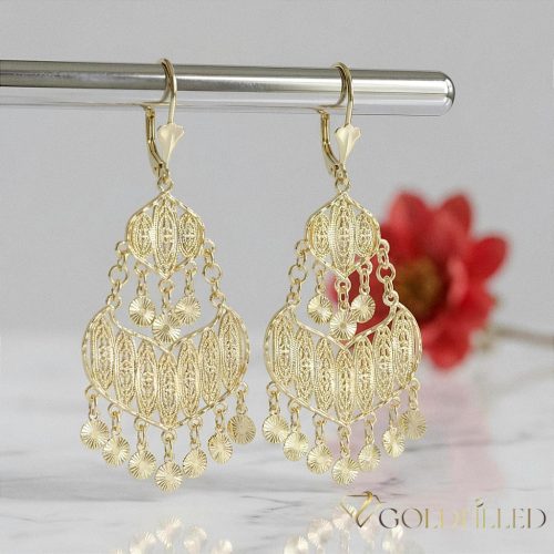 GOLDFILLED Υποαλλεργικό Σκουλαρίκια 78mm 14K χρώμα