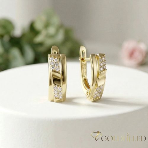 GOLDFILLED Υποαλλεργικό Σκουλαρίκια 17mm 14K χρώμα