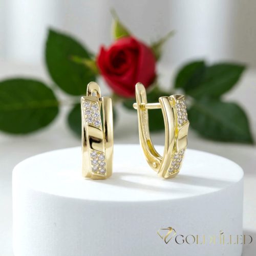 GOLDFILLED Υποαλλεργικό Σκουλαρίκια 17mm 14K χρώμα