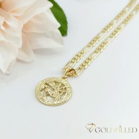   GOLDFILLED Υποαλλεργικό Κολιέ 45cm / 4mm + Τοξότης Μενταγιόν 14K χρώμα