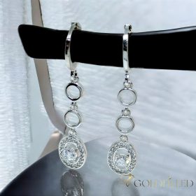   GOLDFILLED Υποαλλεργικό Σκουλαρίκια 38mm ρόδιο χρώμα