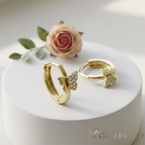 GOLDFILLED Υποαλλεργικό Σκουλαρίκια 13mm 14K χρώμα