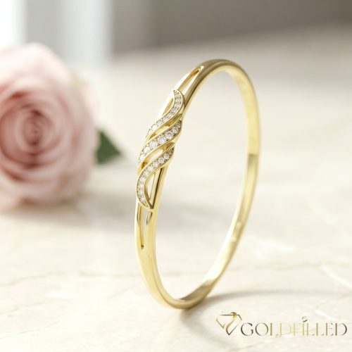 GOLDFILLED Υποαλλεργικό Μπρασελέ 7-4mm χρώμα 14K διάμετρος 60mm ( ανοιγόμενο )
