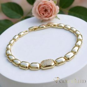   GOLDFILLED Υποαλλεργικό Βραχιόλι 17 cm/9mm 14K χρώματος