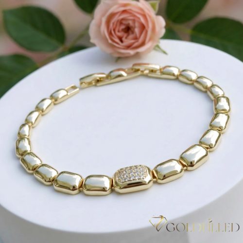 GOLDFILLED Υποαλλεργικό Βραχιόλι 17 cm/9mm 14K χρώματος