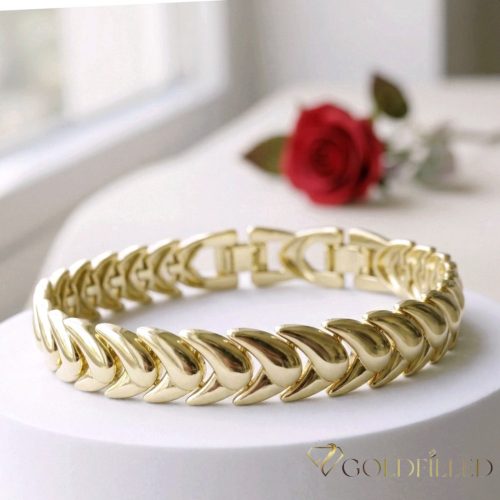 GOLDFILLED Υποαλλεργικό Βραχιόλι 17 cm/10mm 14K χρώματος