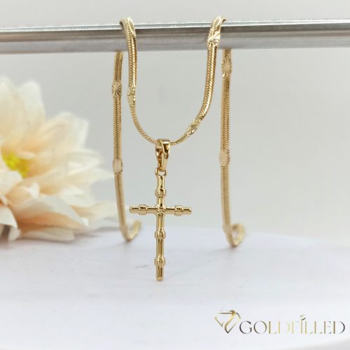 GOLDFILLED Υποαλλεργικό Κολιέ 45cm/3mm +Μενταγιόν 18K χρώμα