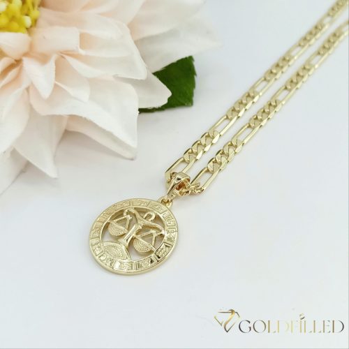 GOLDFILLED Υποαλλεργικό Κολιέ 50cm / 4mm + Ζυγός Μενταγιόν 14K χρώμα