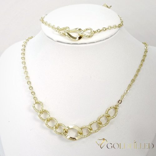 GOLDFILLED Υποαλλεργικό Κολιέ 45cm/3-12mm + Βραχιόλι 17-20cm 14K χρώμα