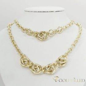   GOLDFILLED Υποαλλεργικό Κολιέ 45cm/5-19mm + Βραχιόλι 17-20cm 14K χρώμα