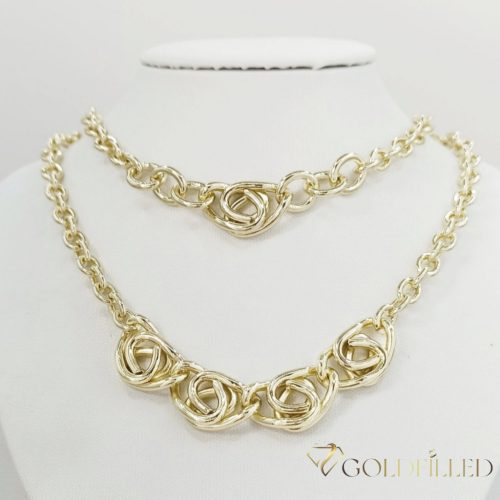 GOLDFILLED Υποαλλεργικό Κολιέ 45cm/5-19mm + Βραχιόλι 17-20cm 14K χρώμα