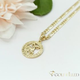   GOLDFILLED Υποαλλεργικό Κολιέ 50cm / 4mm + Κριός Μενταγιόν 14K χρώμα
