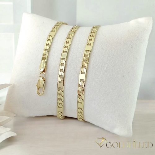 GOLDFILLED Υποαλλεργικό Κολιέ 60cm/4,5mm + Βραχιόλι 20cm 14K χρώμα