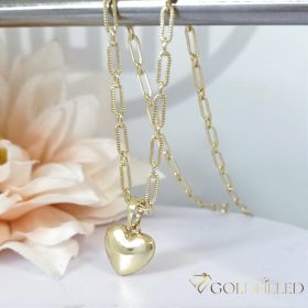   GOLDFILLED Υποαλλεργικό Κολιέ 60cm/3mm +Μενταγιόν 14K χρώμα