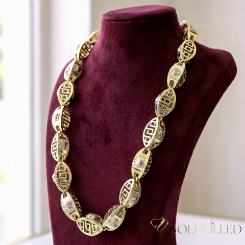 GOLDFILLED Υποαλλεργικό πολυτελές Barakka Κολιέ 70cm μακρύ és 16mm φαρδύ (230g) χρώμα 14K πολύχρωμο