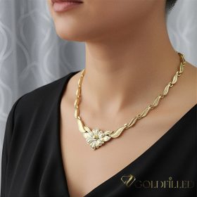   GOLDFILLED Υποαλλεργικό Περιδέραιο 50cm/6-20 mm 14K πολύχρωμο χρώμα